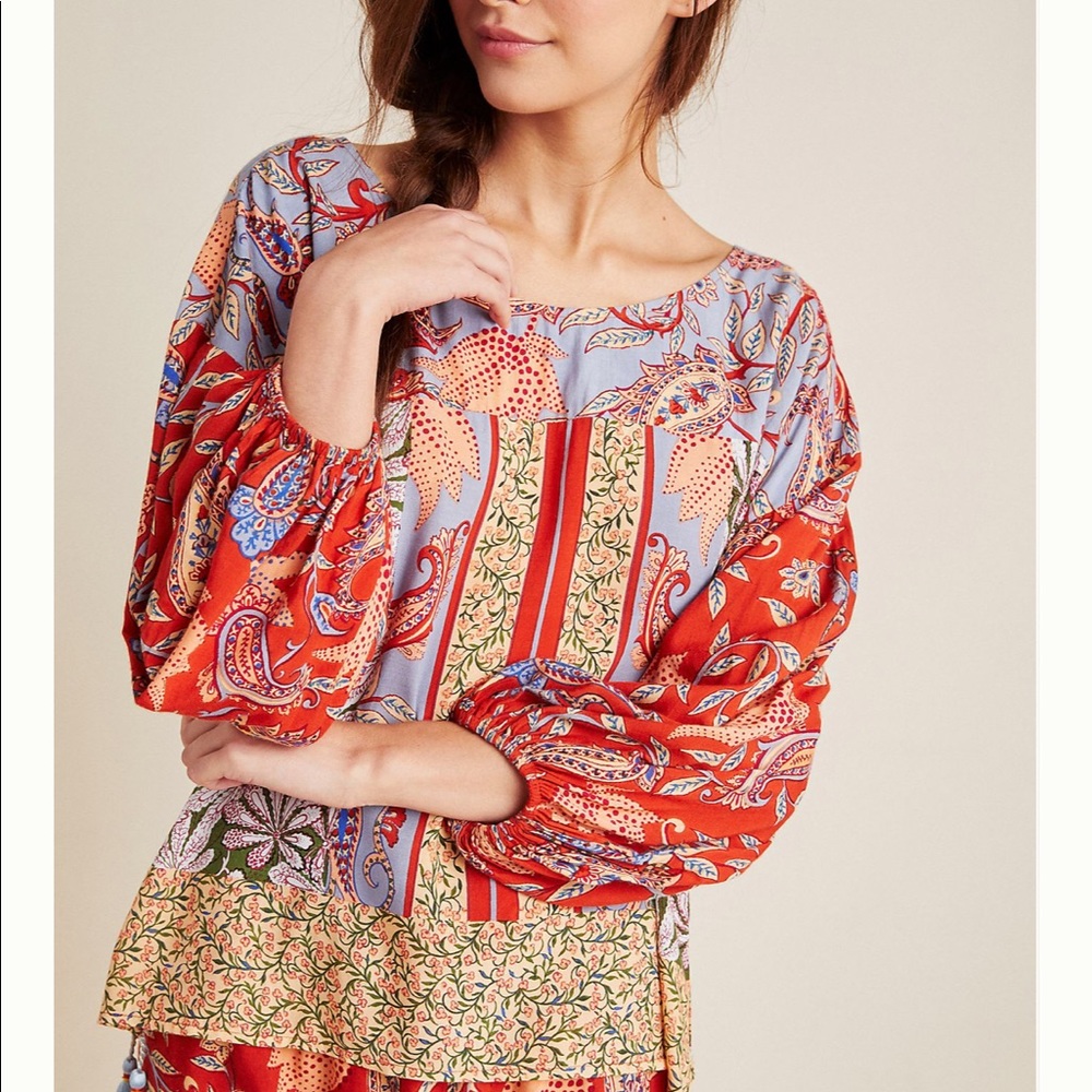 Anthropologie Sonrisa Paisley Top Size Large